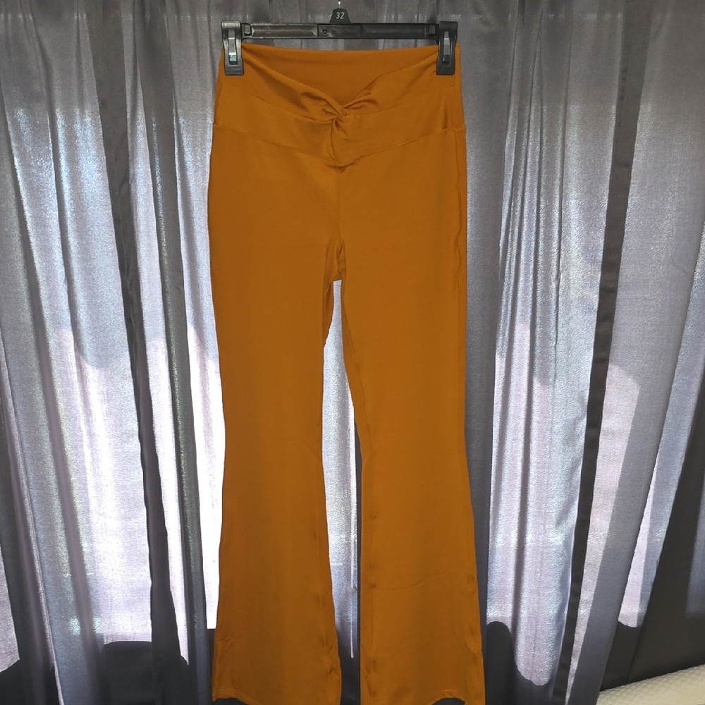 Happily Grey Rust Orange Flared Pants